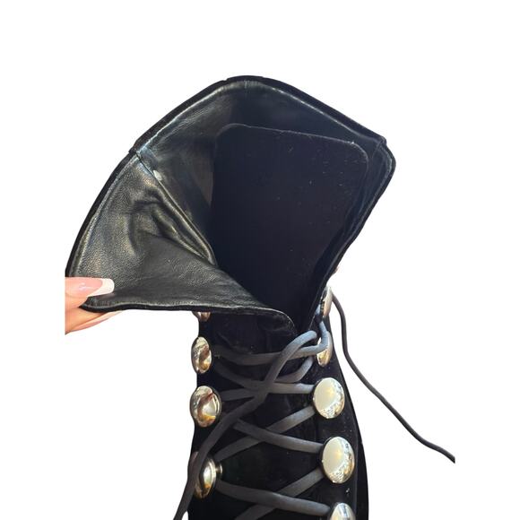 Alexander Wang Sam Lace-up Hook Platform Bootie in Black tone Women's Size 37 - Picture 6 of 11